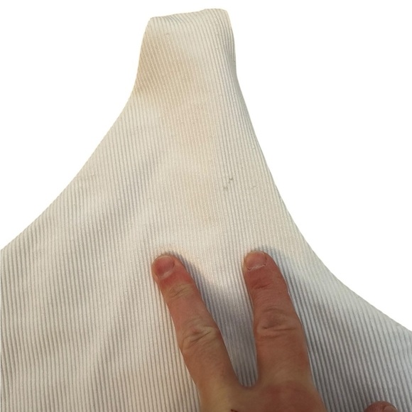 NWT Beach Riot Women's Carlie One Piece Asymmetrical Swimsuit - White XS - Picture 9 of 10